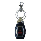 Chaveiro Luxo Mitsubishi Alça De Couro E Argola Metal