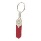 Chaveiro Metal Design Vertical Kombi Luxo Vermelho Com Creme