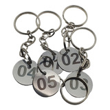 Chaveiro Numerado Redondo 2 5cm Apartamento Em Inox 40 Pçs