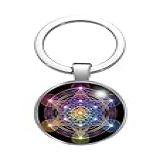 Chaveiro O Cubo De Metatron Geometria Sagrada Colorido