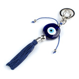 Chaveiro Olho Grego Murano Azul Escuro 16 Cm Pompom