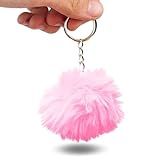 Chaveiro Pompom Pelúcia Kit 50 Mm C-12 - Rosa Claro