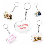 Chaveiros Coração 3x4 Personalizados Com Foto Kit 50