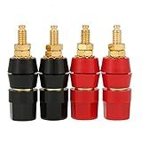 Chazcool 4 Peças De Sonda De Teste Banana Jack- Conectores De Plugue Banana Fêmea Montagem Em Painel De 4 Mm Soquete Banana Plugue Plugue Soquete Fêmea- Terminal De Alto-falante De áudio Borne De