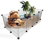 CHEGRON Cercadinho Para Animais Pequenos 12 Painéis 16X12 C C Gaiolas Para Porquinhos Da Índia Coelho Interno Ouriço Chinchila Gaiola Para Filhotes Gatinhos Cercadinho Para Brincar Diy Grades De Meta