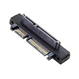 Chenyang Adaptador SATA 22P Macho Para Fêmea- 90 Graus- Preto- 6 Gbps- Compatível Com Disco Rígido E SSD