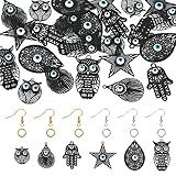 Cheriswelry 144 Peças Caixa Kit De Fabricação De Brincos Com Pingentes De Aço Inoxidável Filigrana Anéis De Salto De Latão Ganchos Para Decoração De Joias De Halloween