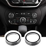 CheroCar Capa De Botão De Interruptor De Rádio AC Para Jeep Cherokee2014 2020 Jeep Grand Cherokee 2014 2020 Dodge Durango 2014 2015 Acessórios De Decoração De Interiores De Liga De Alumínio 2