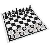 Chess Outdoor Chess Mat 23 × 16 × 5 Jogo De Xadrez Internacional De Plástico Ao Ar Livre Com Tabuleiro De Xadrez Dobrável