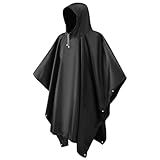 CHGANG Ponchos De Chuva Para Adultos Reutilizáveis Capas De Chuva De EVA De Cor Preta Para Mulheres E Homens Com Capuz E Mangas Com Cordão Casacos De Chuva à Prova D água Perfeitos Para