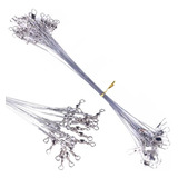 Chicote Leader Cabo De Aço 20cm 10pcs girador E Snap 12kg