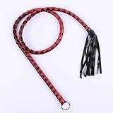Chicote Longo Em Tiras Super Fibra Na Cor Vermelho E Preto