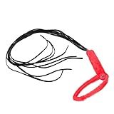 CHICOTE PELÚCIA PRETO COM 8 TIRAS DE 80CM VERMELHO