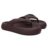 Chinelo Feminino Sandália Plataforma Nuvem Antiderrapante Slide - Marrom-35