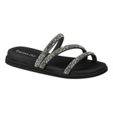 Chinelo Flatform Brilho Preto Grafite Beira Rio 8488 108