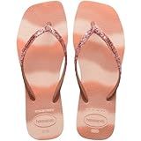 Chinelo Havaianas Feminino Quadrado Com Glitter Square Party Rosa Ballet BR Adulto Faixa Numérico M 37 38 