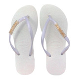 Chinelo Havaianas Personalizado Glitter Branco Com Strass