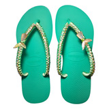 Chinelo Havaianas Slim Personalizado Com Strass E Apliques