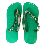Chinelo Havaianas Top Fc Personalizada Com Strass