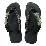 Chinelo Havaianas Top Preto Decorada C