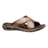 Chinelo Pegada Masculino 100 Couro Legitimo Ortopédico