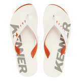 Chinelo Sandalia Kenner Red Branco E Laranja Original