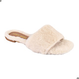 Chinelo Slide Conforto Pantufa Peluciada Aberta Feminina