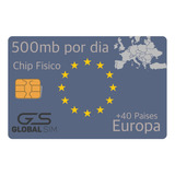 Chip Físico 20 Dias Europa 40 Países 5g 500mb Por Dia