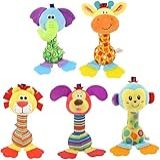 Chocalho De Pelúcia Bebe Infantil Animais Divertido Interativo Leao