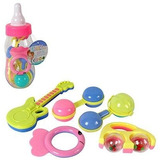 Chocalho Mordedor Baby Fun Kit Com 6 Pecas Mamadeira Peixe
