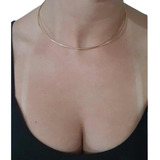 Chocker Aro Rígida Liso 35cm alongador Banhado Ouro Promocao