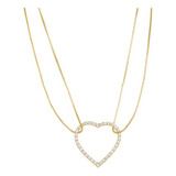 Chocker Duas Correntes E Coração 4222