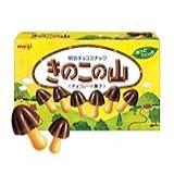 Chocolate De Leite Entrada Sedosa Cacau Perfumado Biscoitos Crocantes Forma De Cogumelo Pacote Pequeno Adequado Para Crianças Levar Para A Escola Natal Com Presente De Mão Importado Do Japão 74g 2 61oz Caixa