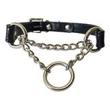 Choker Coleira Gargantilha Couro Argola Corrente Fivela Goth