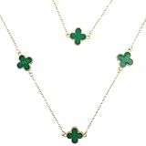 Choker Gargantilha E Pulseira Kit Trevo De Quatro Folhas Folheado Ouro 18K Joia Feminina Elegante Delicada -Dourado-