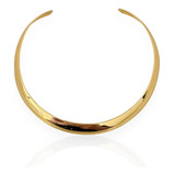 Choker Rígida Aro Gargantilha Banhado Ouro Prata Brinde