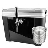 Chopeira A Gelo 34L Com Torneira Italiana Cromada Serpentina 10m E Destrave Para Barril 5L Preto