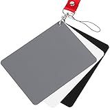 ChromLives Cartão Cinza De Equilíbrio Branco 13 Cm X 10 Cm Para Vídeo DSLR E Filme Premium- Conjunto De Cartões De Fotografia De Exposição 18-- Preto- Branco E 18- Cinza