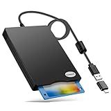 Chuanganzhuo Leitor De Disquete Unidade De Disquete USB Tipo C Externa De 8 9 Cm Para PC Laptop E Desktop Compatível Com Windows 11 10 8 7 2000 XP Preto Textura Fosca