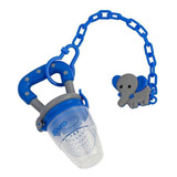 Chupeta Alimentadora De Frutas Bico Silicone Bebe Infantil Cor Azul