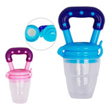 Chupeta Alimentadora Frutas E Legumes Bico De Silicone Bebê Cor Azul Tamanho Da Chupeta M