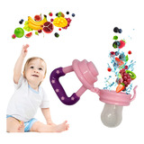 Chupeta Alimentadora Porta Frutas De Silicone Para Bebê Rosa