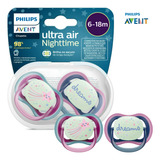 Chupeta Avent Ultra Air 6 18 Brilha No Escuro Bico Silicone
