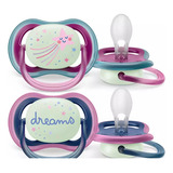 Chupeta Avent Ultra Air Night Time Brilha Escuro 6 A 18 Mese