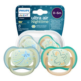 Chupeta Avent Ultra Air Nighttime Brilha No Escuro 0 6m Azul