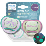 Chupeta Avent Ultra Air Nighttime Brilha No Escuro 0 6m Rosa