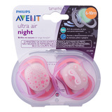 Chupeta Avent Ultra Air Nighttime Brilha No Escuro 6 18 Rosa