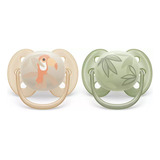 Chupeta Dupla Ultra Soft Tucano folhas Scf091 07 0 6m Avent