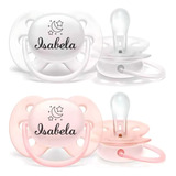 Chupeta Personalizada Nome Avent Ultra Soft C 2 Menina 0 6m