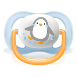 Chupeta Philips Avent Ultra Air 0 A 6 Meses Laranja E Azul Pinguim